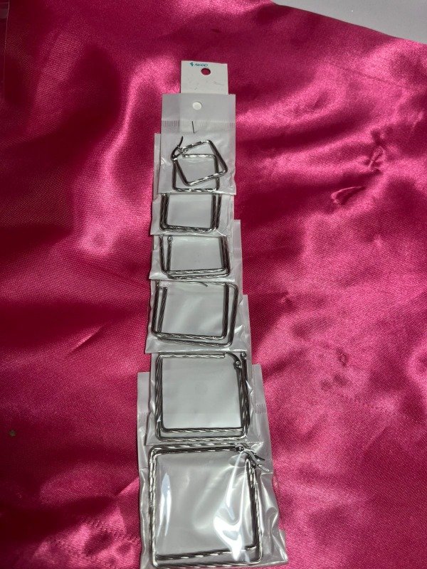 Producto - Aros cuadrados trenzado Acero plateado