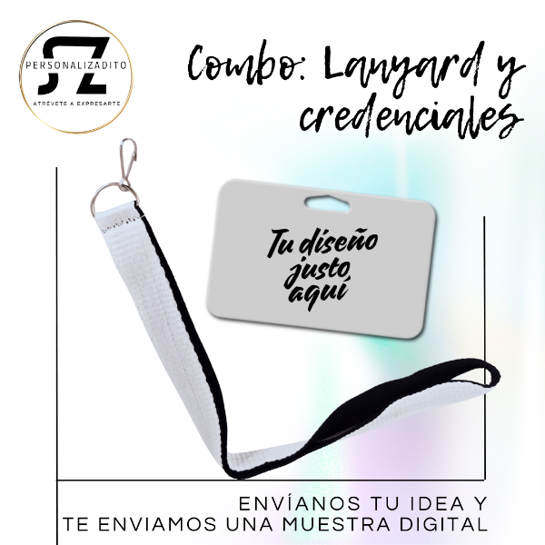 Producto - Combo lanyard y credenciales personalizadas - 5 unidades