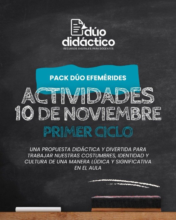 Producto - PACK DÚO 10 DE NOVIEMBRE ACTIVIDADES PRIMER CICLO