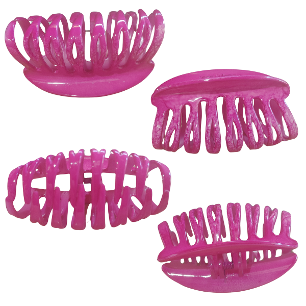 Producto - Broche Para Pelo Tubular Brillante marmolado Grande Para Mujer X unidad - 1