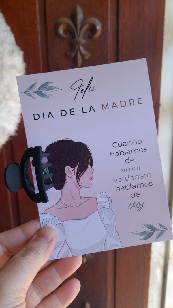 Producto - Pdf imprimible Día de la Madre broche pelo beige