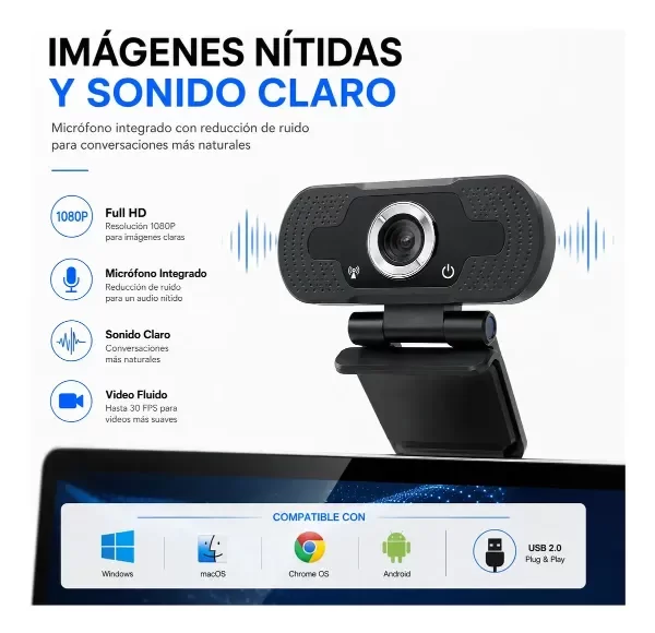 Producto - WEBCAM CÁMARA WEB FULL HD 1080P STREAMING ZOOM CON MICRÓFONO - 2
