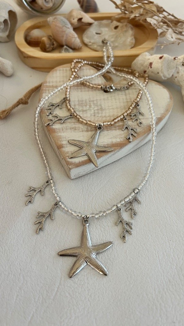 Producto - COLLAR ESTRELLA DE MAR Y CORALITOS