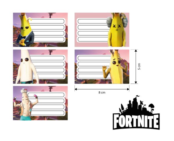 Producto - Etiquetas para cuaderno x10ud Fortnite