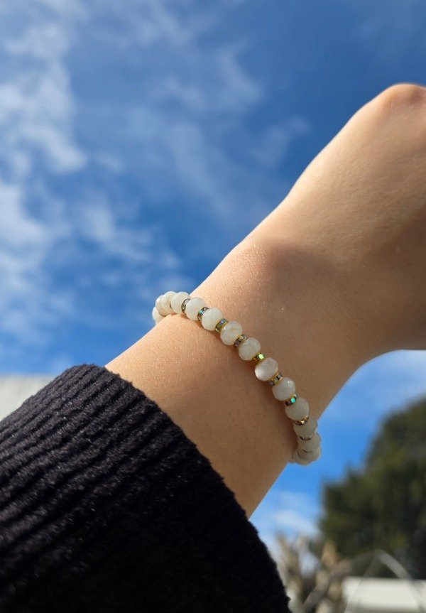 Producto - Pulsera Ágata Blanca - Dorado - 2