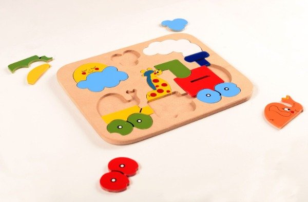 Producto - Rompecabeza madera Trencito Animales 16 piezas