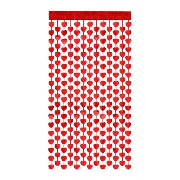 Producto - Cortina de corazones color rojo