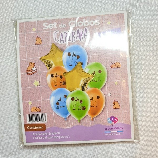 Producto - Globos estampados capibara x8 unidades 12"