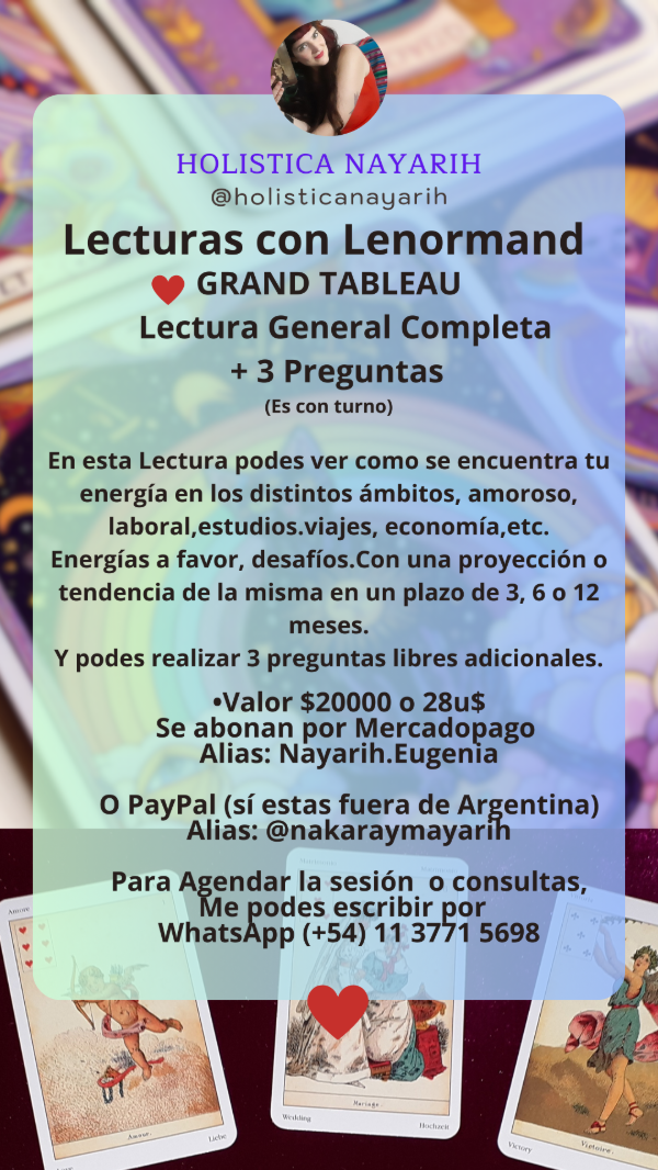 Producto - Lectura Grand Tableau +3 Preguntas Libres