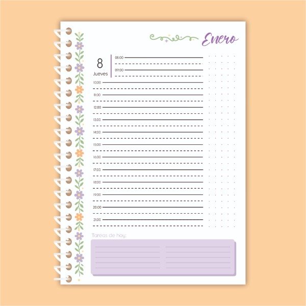Producto - AGENDA 2026 DIARIA ARCHIVO IMPRIMIBLE - MODELO FLORAL COLOR