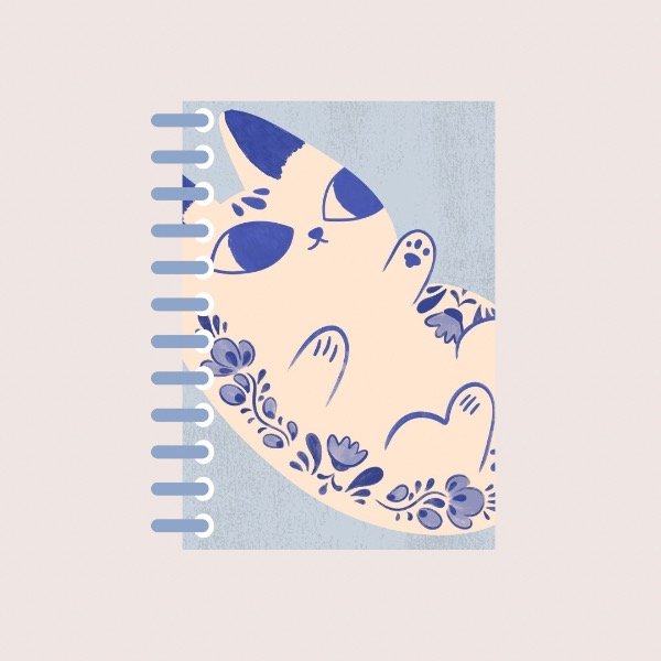 Producto - Cuaderno Gato azul