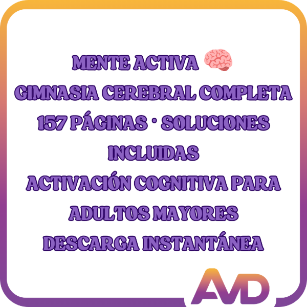 Producto - Gimnasia Cerebral Adultos Mayores Activación Cognitiva Total - 1