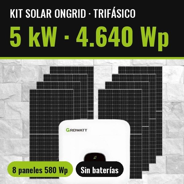 Producto - Kit Solar OnGrid 5kW 4440Wp x Día - Trifásico