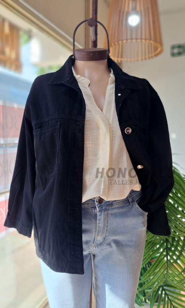 Producto - Camisaco de Jean Negro - 0