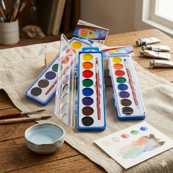 Producto - Set acuarelas 8 colores en pasta  x 10 u