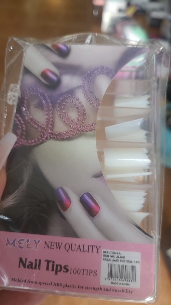 Producto - TIPS PUNTERA CUADRADA MELY x100