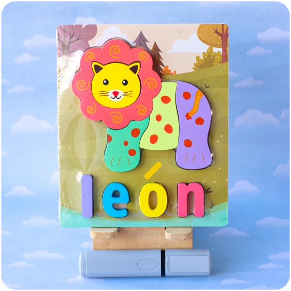 Producto - Rompecabezs Encastrable de Madera 3D con Letras - León