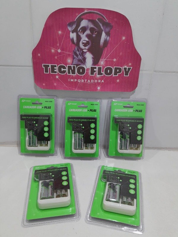Producto - cargador noga usb 2 pilas aa y 2 pilas aaa