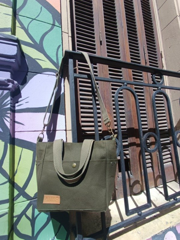Producto - Mini tote verde militar