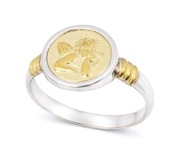 Producto - Anillo Sello Plata y Oro (Cod: A-098)