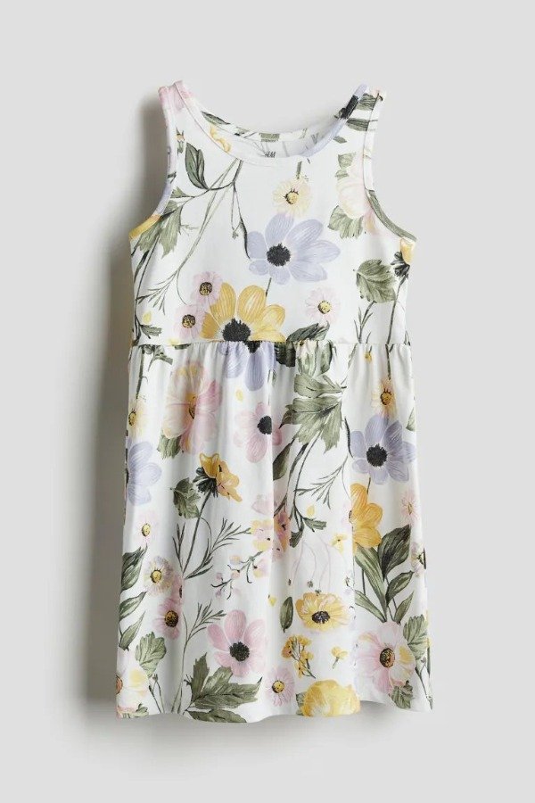 Producto - Vestido HM Blanco con Flores Colores