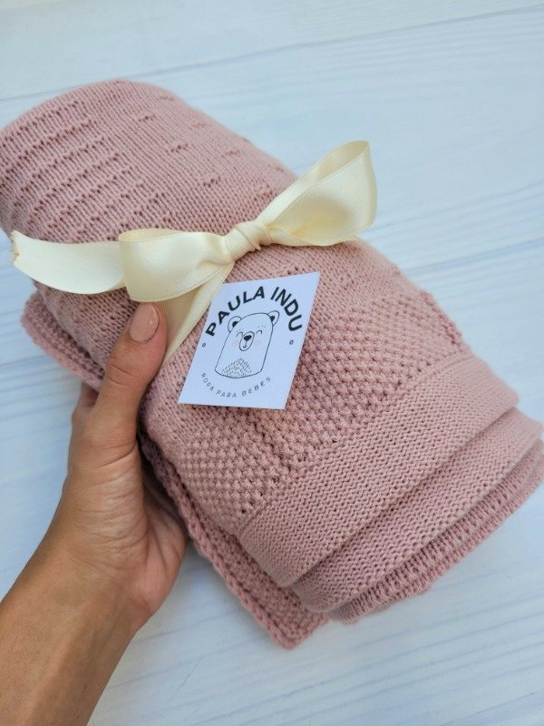 Producto - MANTA TEJIDA ROSA - transferencia 22865