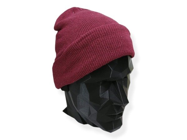 Producto - Gorro ROCKY Liso con Interior Simil Piel BORDO