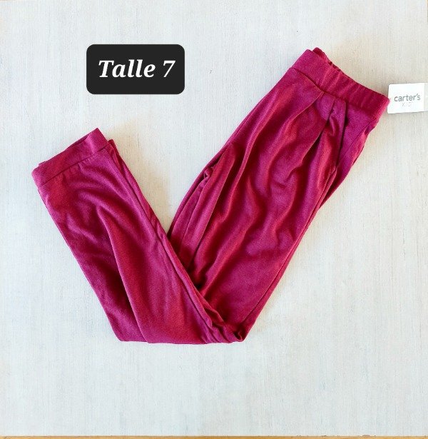 Pantalon algodon Carters talle 7 bordo