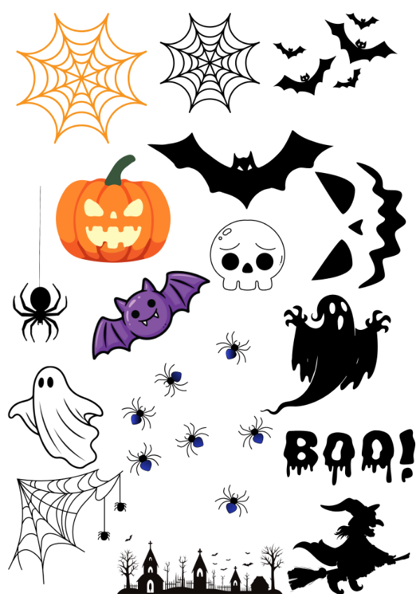 Producto - PLANCHA A4 PREDISEÑADA HALLOWEEN - TATUAJES TEMPORALES - 4