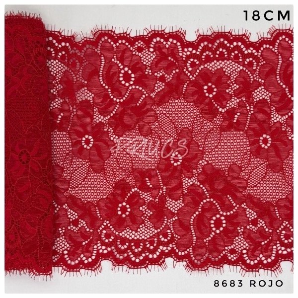 Producto - 8683 PUNTILLA ELASTIZADA ROJO 18cm