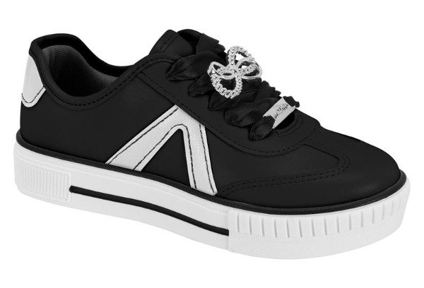 Producto - ZAPATILLA MOLEKINHA NEGRO/BLANCO CON MOÑO