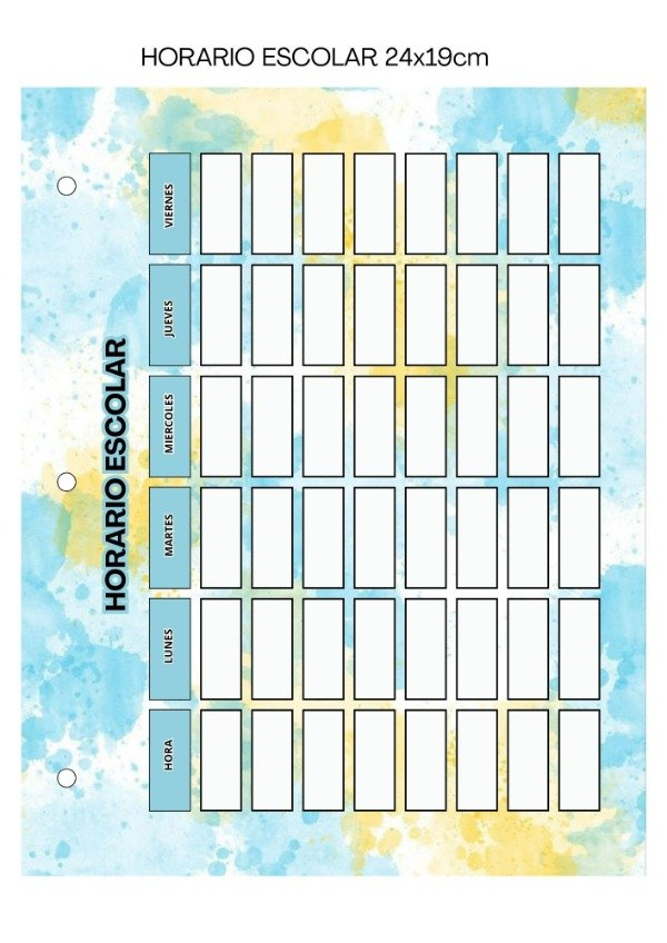 Producto - Horario Escolar N3 - Personalizado