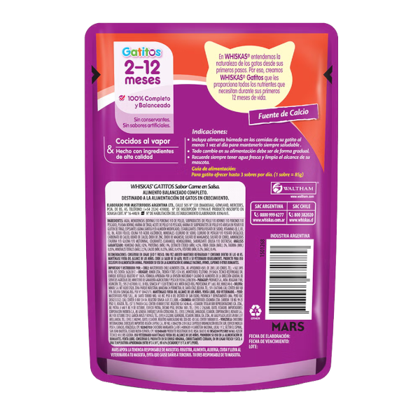 Producto - Whiskas Gatito Sabor Carne x 85g - 1