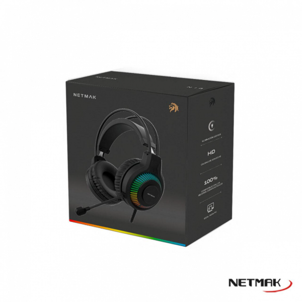 Producto - Auricular c/microfono -doble 3.5mm +usb -cable 1.8m -p/PC -iluminacion RGB - 2