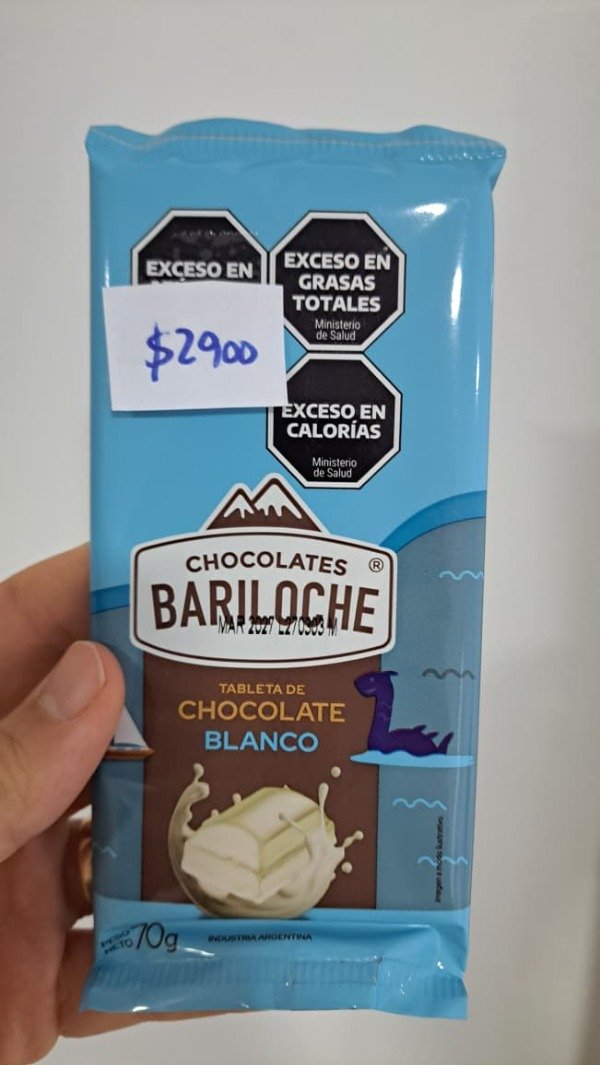 Producto - Bariloche Tableta de Chocolate Blanco 70 gr