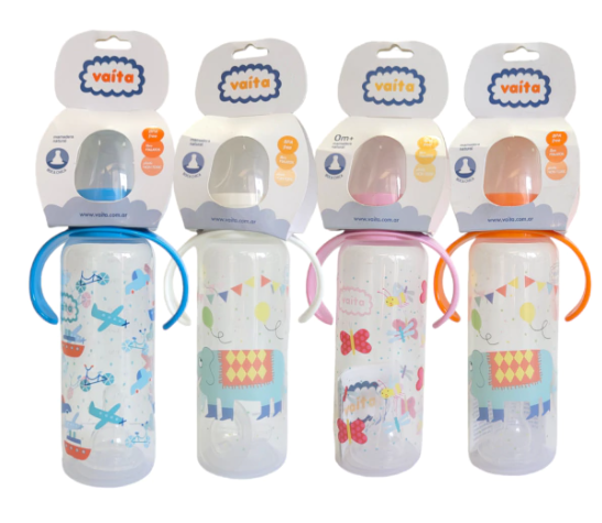 Producto - Mamadera Natural Con Asas 0m+ 250cc VAITA 3059