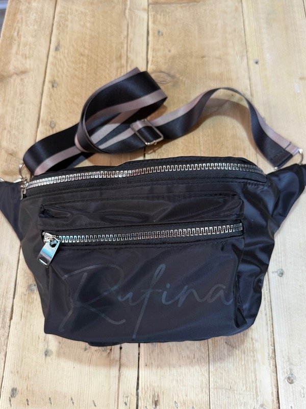 Producto - RIÑONERA  tira negra y lila