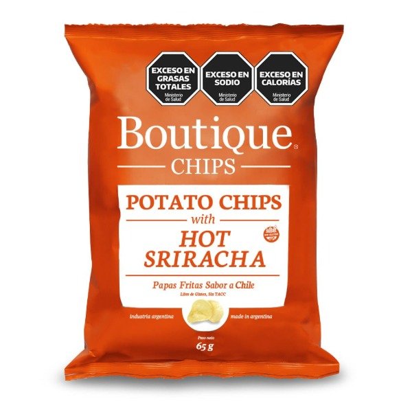 Producto - Papas Fritas Hot SRIRACHA x 65gr SIN TACC BOUTIQUE CHIPS