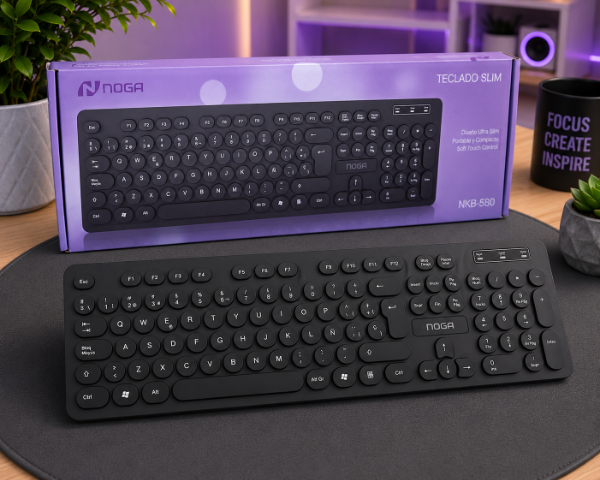 Producto - TECLADO SLIM NOGA NEGRO NKB-580