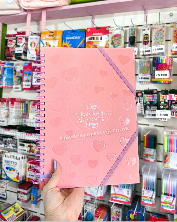 Producto - Cuaderno A4 tapa dura c/elásticos energia positiva