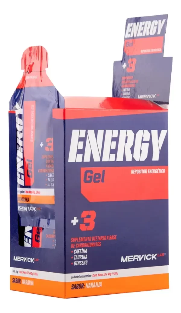 Producto - Energy GEL Cafeína Mervick Varios Sabores X 12 U - 1