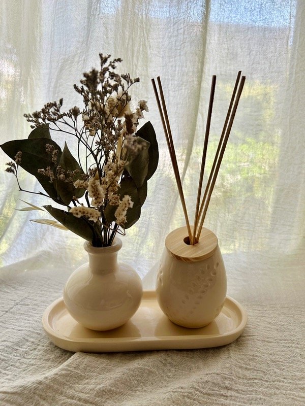Producto - Centro de mesa ovalado (incluye ramito de flores)