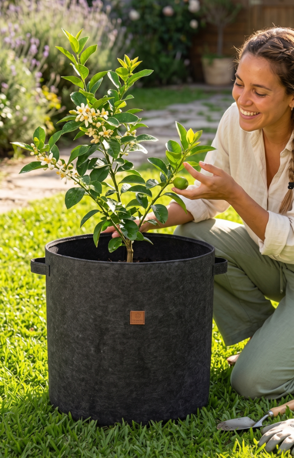 Producto - Maceta Geotextil Redonda Linea Premium 60l