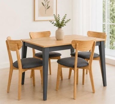 Producto - Juego de mesa y sillas nórdica madera maciza Paraíso De France