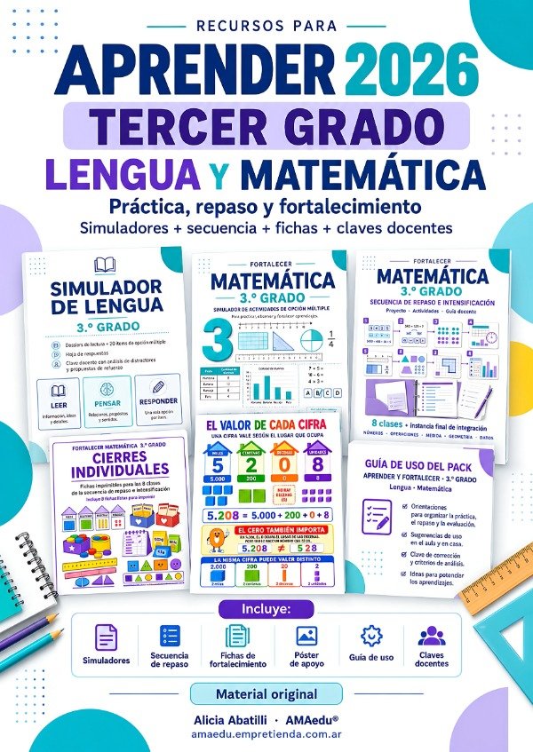 Producto - APRENDER 2026 - TERCER GRADO - LENGUA Y MATEMÁTICA - 0