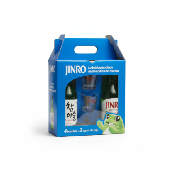 Producto - Set SOJU JINRO (CAJA 4 botellas + 2 Vasos)