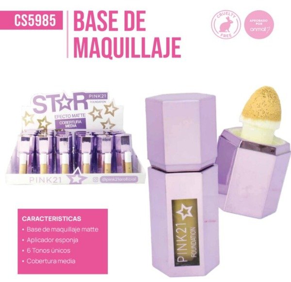 Producto - BASE LIQUIDA STAR CON APLICADOR - PINK 21