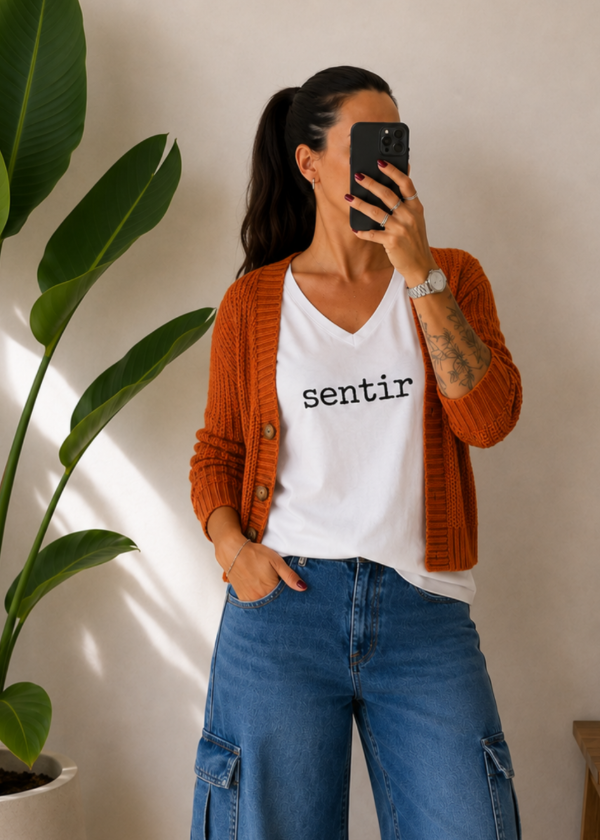 Producto - Cardigan Acrilico Naranja - 1