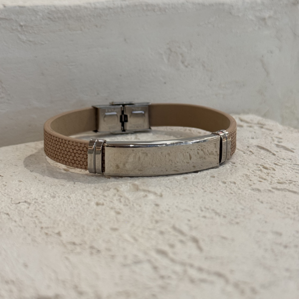 Producto - Pulsera cuero beige