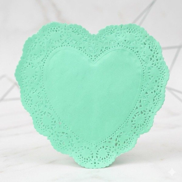 Producto - Blondas De Papel Corazón Calada 10 Cm Decoración X 100u